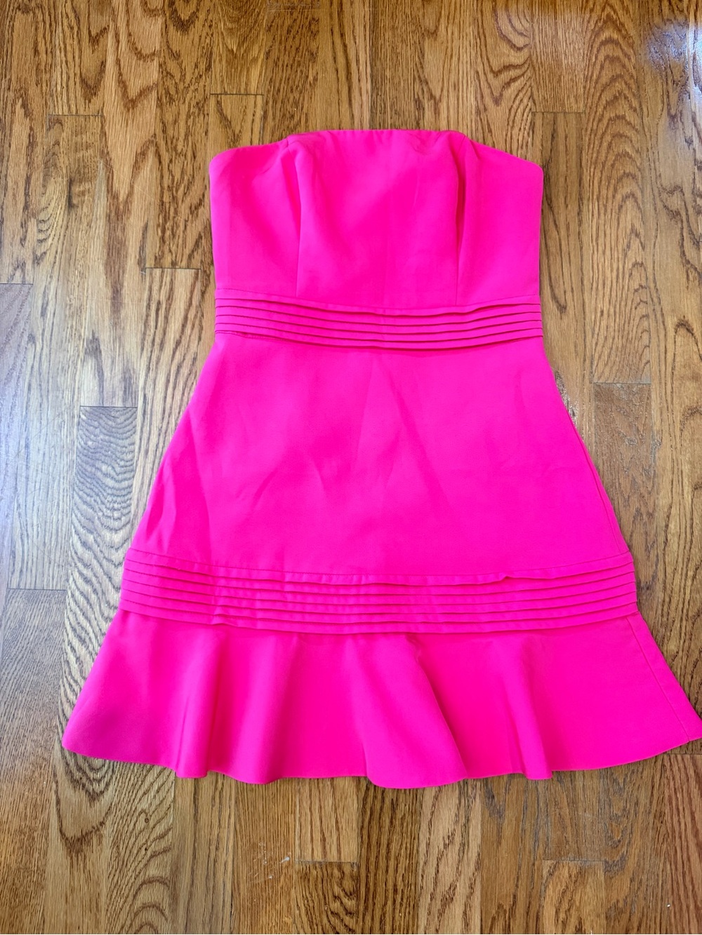 DO+BE Strapless Hot Pink Fit-and-Flare Dress